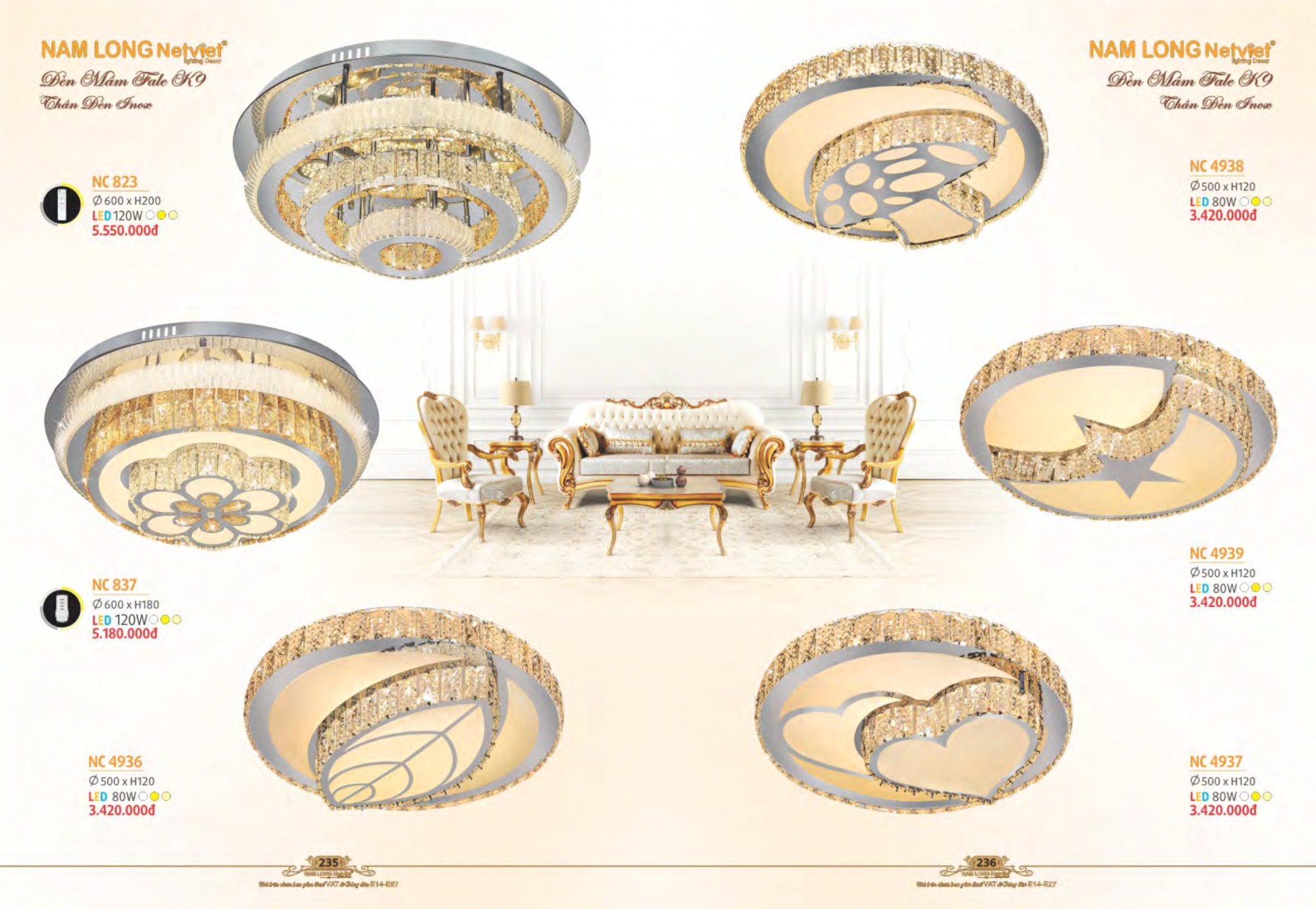 Bảng giá đèn trang trí Nam Long